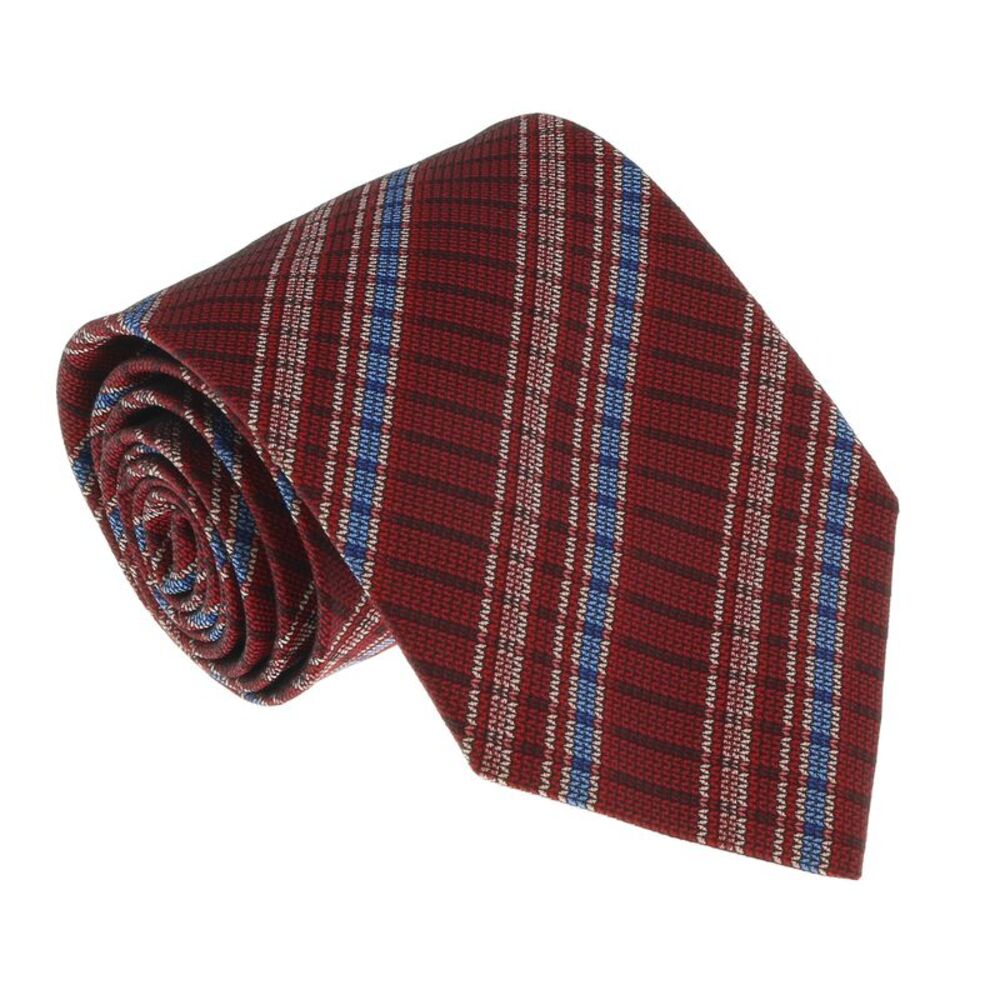 Missoni U4523 Red/Blue Madras 100% Silk Tie
